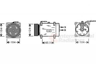 Van Wezel 4300K038 компрессор, кондиционер на RENAULT MEGANE I Coach (DA0/1_)