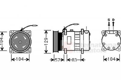 Van Wezel 4300K436 компрессор, кондиционер на RENAULT 19 II (B/C53_)