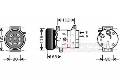 Van Wezel 4300K440 компрессор, кондиционер на OPEL MOVANO Combi (J9)