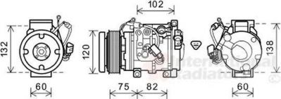 Van Wezel 5300K664 компрессор, кондиционер на TOYOTA LAND CRUISER 200 (VDJ2_, UZJ2_)