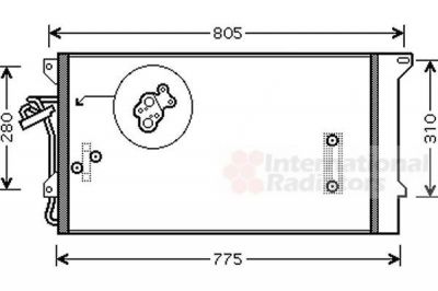 Van Wezel 58005244 конденсатор, кондиционер на VW TOUAREG (7LA, 7L6, 7L7)