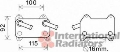 Van Wezel 59003155 масляный радиатор, двигательное масло на VOLVO V40 универсал (VW)