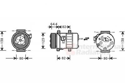 Van Wezel 5900K113 компрессор, кондиционер на VOLVO S40 I (VS)