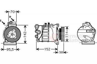 Van Wezel 5900K143 компрессор, кондиционер на VOLVO V70 III (BW)