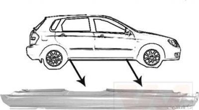 Van Wezel 8322104 накладка порога на KIA SPECTRA седан (LD)