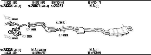 WALKER BWK14926AA система выпуска ог на 3 кабрио (E46)