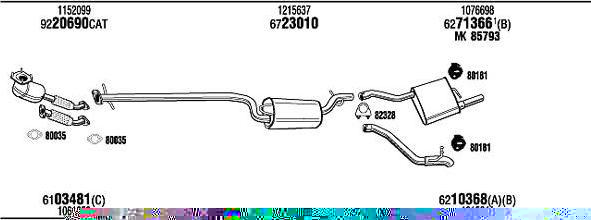 WALKER FOT15811 система выпуска ог на FORD FOCUS седан (DFW)