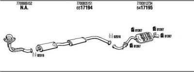 WALKER RE57013 система выпуска ог на RENAULT CLIO I (B/C57_, 5/357_)