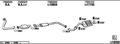 WALKER RE57018 система выпуска ог на RENAULT CLIO I (B/C57_, 5/357_)