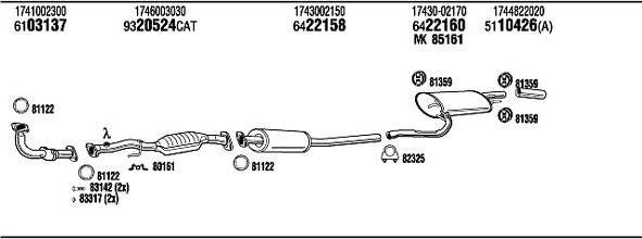WALKER TO56000 система выпуска ог на TOYOTA CARINA E седан (_T19_)