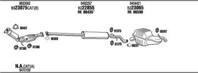 WALKER VOT09463 система выпуска ог на VOLVO S80 I (TS, XY)