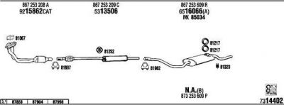 WALKER VW20502 система выпуска ог на VW POLO купе (86C, 80)