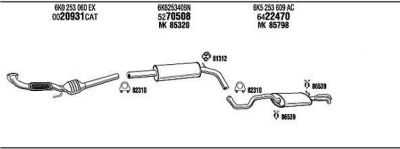 WALKER VW20707 система выпуска ог на VW POLO CLASSIC (6KV2)