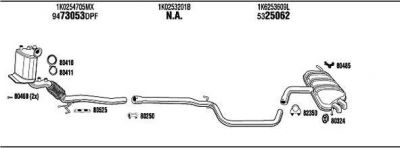 WALKER VWH19963B система выпуска ог на VW GOLF PLUS (5M1, 521)