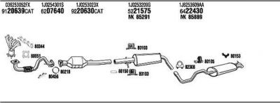 WALKER VWT14590A система выпуска ог на VW GOLF IV (1J1)