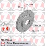 Zimmermann 100.1204.52 тормозной диск на AUDI 80 (89, 89Q, 8A, B3)