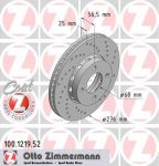 Zimmermann 100.1219.52 тормозной диск на AUDI 80 Avant (8C, B4)