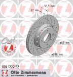 Zimmermann 100.1222.52 тормозной диск на AUDI 80 Avant (8C, B4)