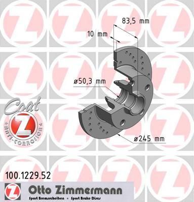 Zimmermann 100.1229.52 тормозной диск на AUDI A4 Avant (8D5, B5)