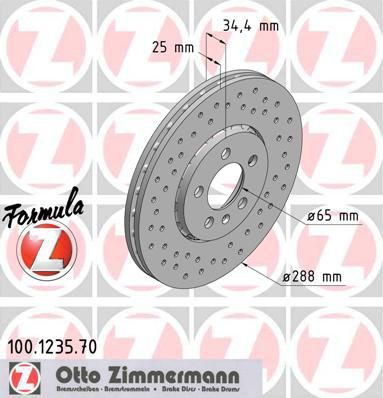 Zimmermann 100.1235.70 тормозной диск на SKODA OCTAVIA (1U2)