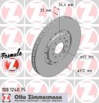 Zimmermann 100.1240.75 тормозной диск на VW GOLF IV (1J1)