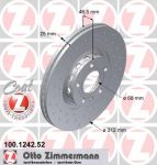 Zimmermann 100.1242.52 тормозной диск на AUDI A6 (4B2, C5)