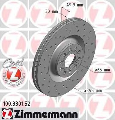 ZIMMERMANN Диск тормозной пер. Sport Coat z VW Passat CC (100330152)