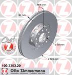 Zimmermann 100.3303.20 тормозной диск на VW PHAETON (3D_)