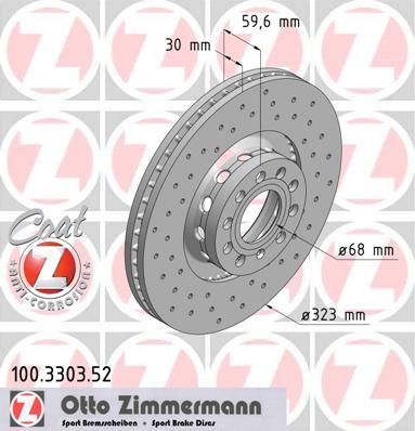 Zimmermann 100.3303.52 тормозной диск на VW PHAETON (3D_)