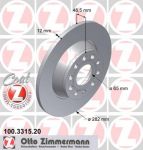 ZIMMERMANN Торм.диск зад.[286x12] 5 отв.[min2] Coat Z (100.3315.20)