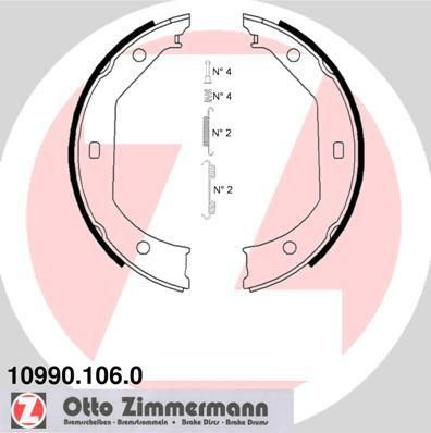 ZIMMERMANN Комплект тормозных колодок, стояночная тормозная система (10990.106.0)