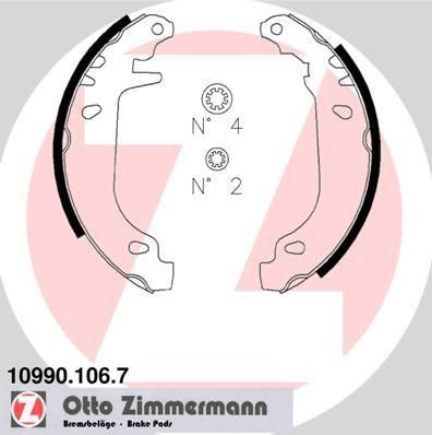 Zimmermann 10990.106.7 комплект тормозных колодок на PEUGEOT 306 (7B, N3, N5)
