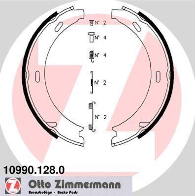 ZIMMERMANN Комплект тормозных колодок, стояночная тормозная система (10990.128.0)