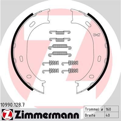 Zimmermann 10990.128.7 комплект тормозных колодок, стояночная тормозная с на MERCEDES-BENZ SPRINTER 2-t автобус (901, 902)
