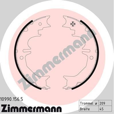 Zimmermann 10990.156.5 комплект тормозных колодок, стояночная тормозная с на TOYOTA LAND CRUISER 90 (_J9_)