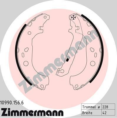 ZIMMERMANN Колодка томозная барабан FOCUS II (DA_) 1.4 07.2004 - 09.2012 FOCUS II Kombi (DA_) 1.4 07.2004 - 09 (109901566)