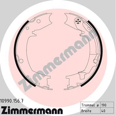 Zimmermann 10990.156.7 комплект тормозных колодок, стояночная тормозная с на HYUNDAI TUCSON (JM)