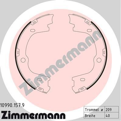 Zimmermann 10990.157.9 комплект тормозных колодок, стояночная тормозная с на HYUNDAI H-1 Cargo (TQ)