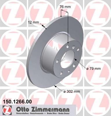Zimmermann 150.1266.00 тормозной диск на 5 Touring (E34)