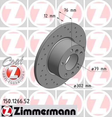 Zimmermann 150.1266.52 тормозной диск на 5 Touring (E34)