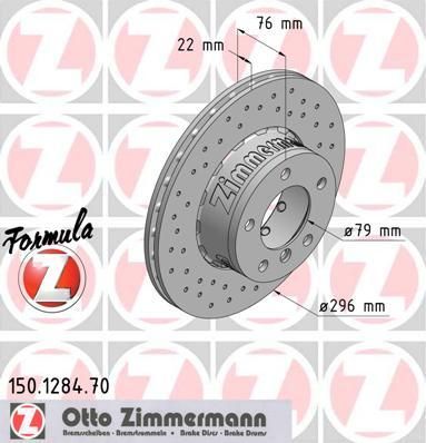 Zimmermann 150.1284.70 тормозной диск на 5 (E39)