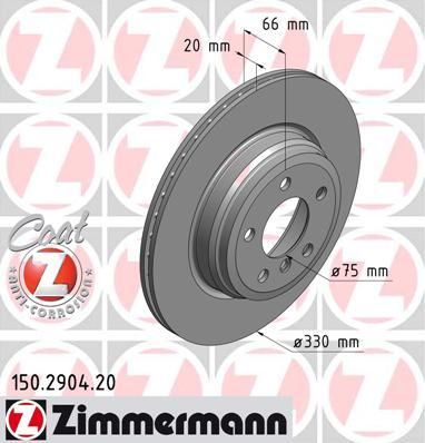 Zimmermann 150.2904.20 тормозной диск на 4 Gran Coupe (F36)