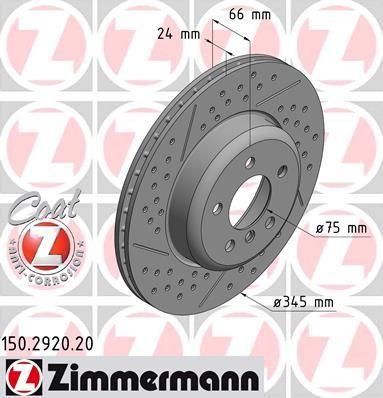 Zimmermann 150.2920.20 тормозной диск на 4 Gran Coupe (F36)