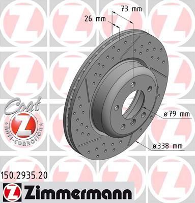 Zimmermann 150.2935.20 тормозной диск на 1 (E87)
