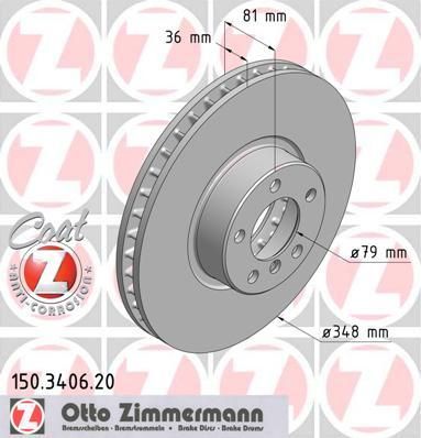 ZIMMERMANN ДИСК ТОРМ BS Coat Z beschichtet (150340620)