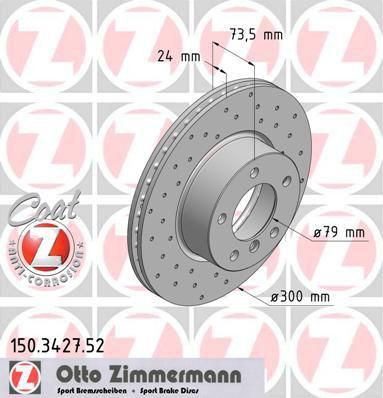 Zimmermann 150.3427.52 тормозной диск на 3 (E90)