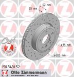 ZIMMERMANN ДИСК ТОРМ X3 E83 2.0-3.0 SPORT F 04/08->> (150343152)