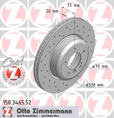 Zimmermann 150.3465.52 тормозной диск на 1 (E87)