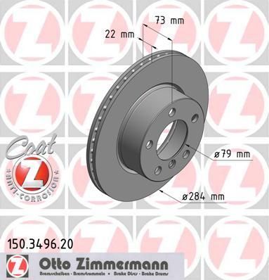 Zimmermann 150.3496.20 тормозной диск на 1 (F20)