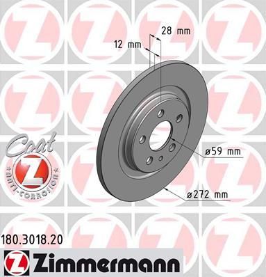 Zimmermann 180.3018.20 тормозной диск на PEUGEOT 807 (E)